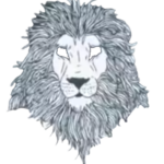 white lion logo with eyes transparent